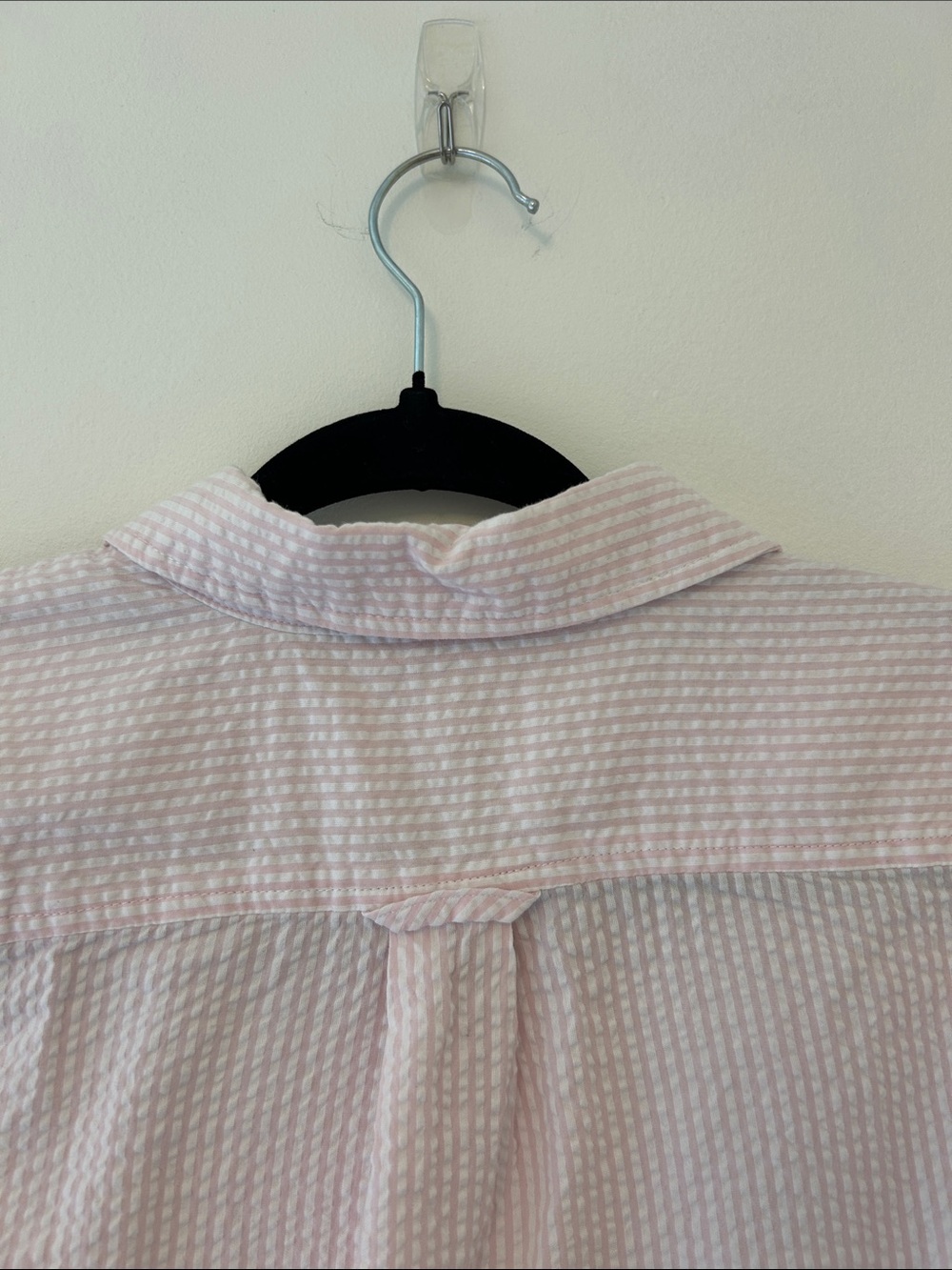 J. Crew Classic Fit Button Down Shirt in Pink and White Seersucker - Picture 6 of 8